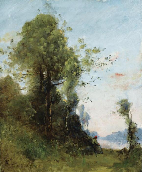 PAYSANNE ASSISE AU BORD DEЕL