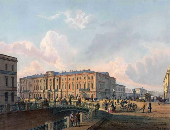 Police bridge in St. Petersburg in the 19th century