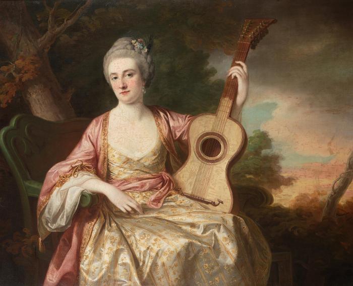 Portrait of Maria Walpole Countess of Waldegrave and later Duchess of Gloucester hal-re on tree upper left