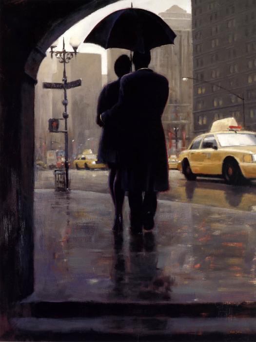 Прогулка под дождем в Нью Йорке