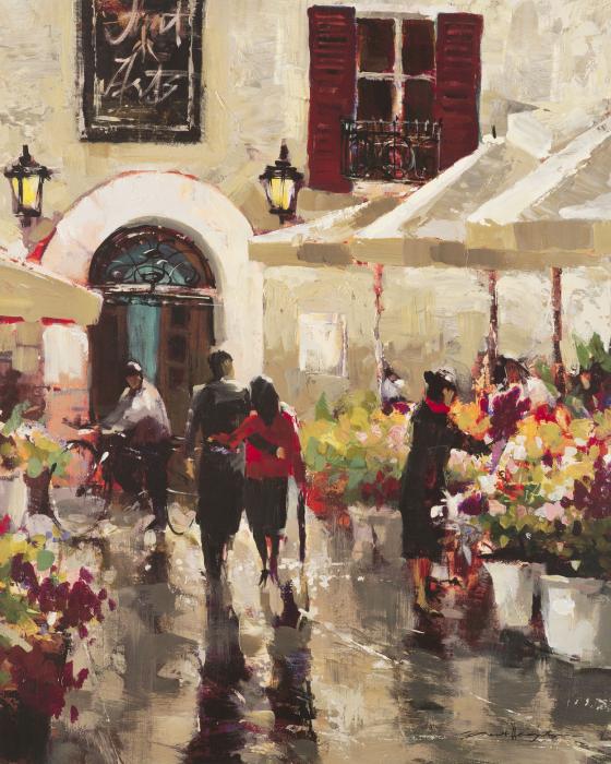 Прогулка возле цветочного базара в Париже