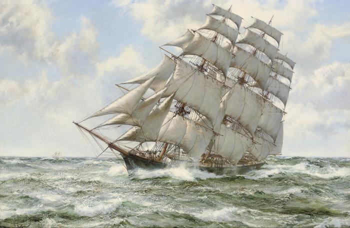 Scudding along - the legendary Thermopylae running under full