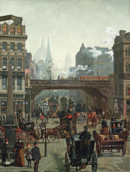 STRASSENBILD IN LONDON LUDGATE HILL