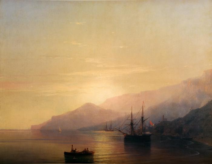 Суда на рейде.1851.