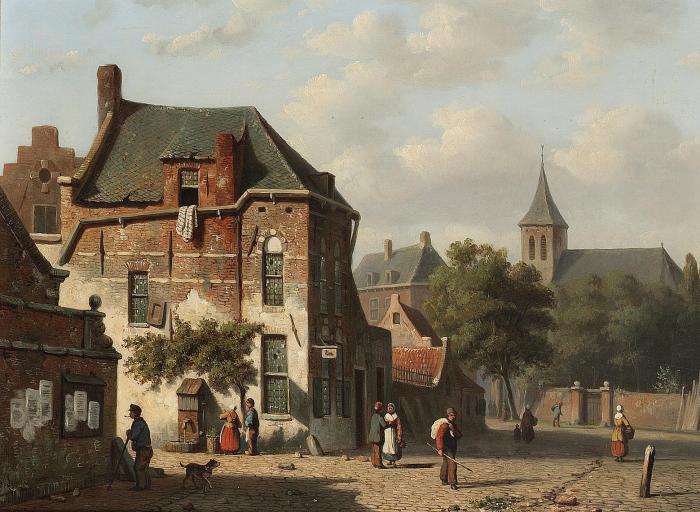 town view with figures