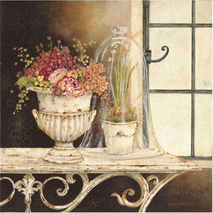 Цветы в белой вазе