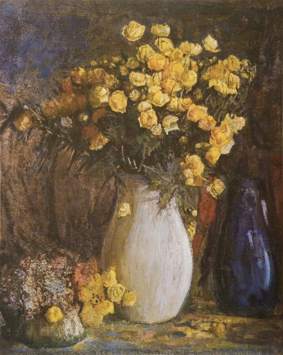 Цветы в кувшине.Купальницы.