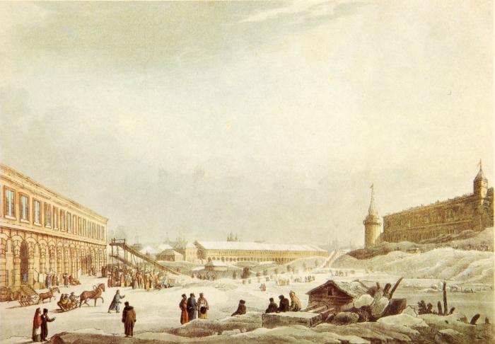 Вид ледяных гор во время сырныя недели. 1813.