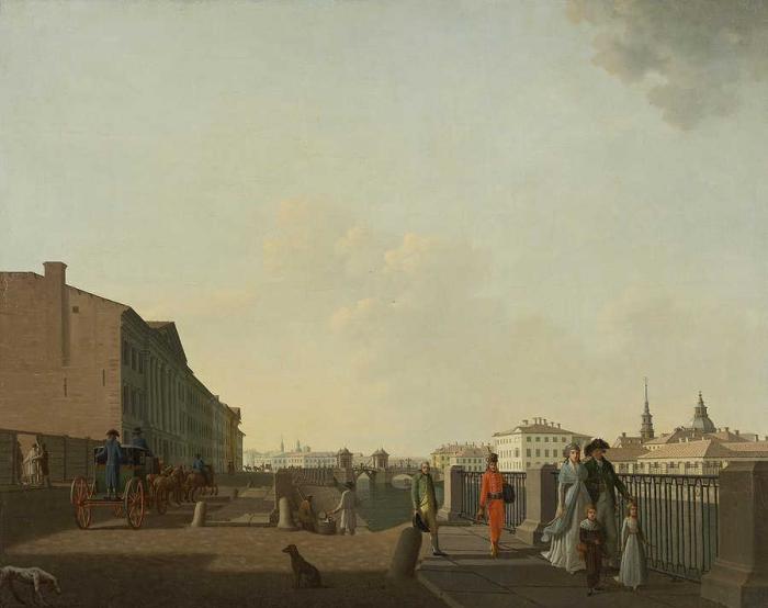 Вид набережной Фонтанки у Симеоновского моста