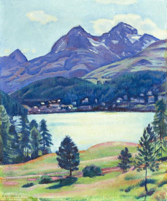 VIEW FROM HOTEL WALDHAUS TO ST. MORITZ BAD, 1918