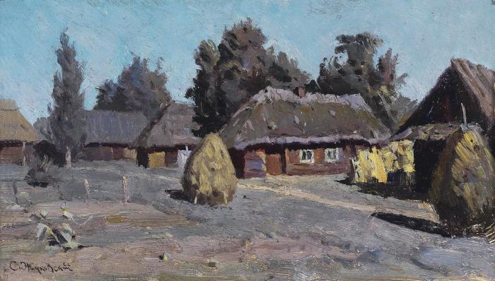 View of a Village at Night