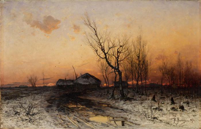 Закат зимой